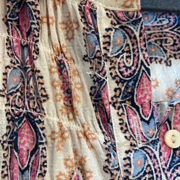 Jane + Delaney Button-Up Boho Blouse Top‎ XL - Picture 9 of 10
